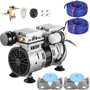 VEVOR Pond Aerator, 550W Power, 5.2CFM for Up to 3 Acre 50′ Lake, Pond Aeration Kit Includes 3/4 HP Compressor & Timer & Valves, Air Compressor for Deep Water Oxygen Circulation, for Pond, Lake(2 diffusers)