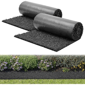 VEVOR Rubber Mulch Mat Roll, 2 Rolls 96 x 22 in Recycled Rubber Mulch Mat, 0.5 Thick Cuttable, Reduced Weed Growth, Natural-Looking Weed Barrier Mat, Permanent Walkway Pathway for Landscaping(2packs)