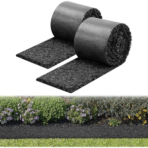 VEVOR Rubber Mulch Mat Roll, 96 x 22 in Recycled Rubber Mulch Mat, 0.5 Thick Cuttable, Reduced Weed Growth, Natural-Looking Weed Barrier Mat, Permanent Walkway Pathway for Landscaping(140 x 4.5 in)