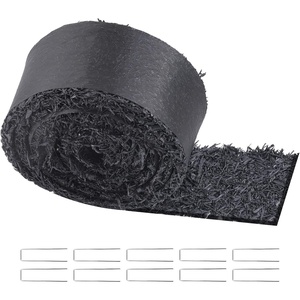 VEVOR Rubber Mulch Mat Roll, 96 x 22 in Recycled Rubber Mulch Mat, 0.5 Thick Cuttable, Reduced Weed Growth, Natural-Looking Weed Barrier Mat, Permanent Walkway Pathway for Landscaping(120 x 4.5 in)