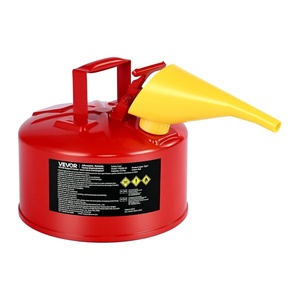 VEVOR Safety Gas Can, 2.5 Gallon Type I Red Safety Can for Liquid Material with Stainless Steel Flame Arrester, Self-Closing Lid & PE Funnel, Carbon Steel Flammable Saving with Handle