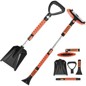 VEVOR Snow Shovel for Driveway, 17 in Wide Plastic Snow Shovel with D-Shaped Handles & Aluminum Blade, Large Capacity Snowplow Shovels, Lightweight Snows Removal Tool for Garden Car Camping(10 inch)