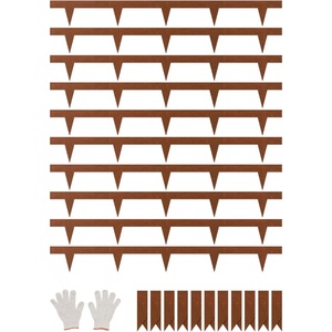 VEVOR Steel Landscape Edging, 6 Packs 40 x 8 in Weather-Resistant & Pre-Rust Metal Landscape Edging, Bendable Garden Edging Border, Lawn Edging for Flower Bed Yard Pathway Divider(Upgraded version(Shark Spike))