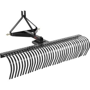 VEVOR Tow Behind Dethatcher, 40-inch Lawn Dethatcher Rake with 20 Spring Steel Tines for ATV or Mower, Heavy Duty Tow Behind Lawn Rake with Lift Handle for Garden Farm Grass, Leaves, Pine Needles(72″ Tow Dethatcher with 3-point Attachments)