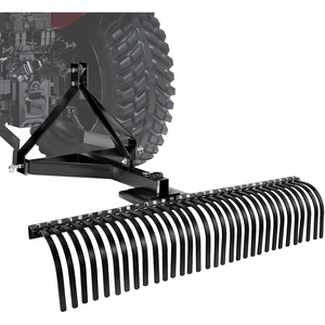 VEVOR Tow Behind Dethatcher, 40-inch Lawn Dethatcher Rake with 20 Spring Steel Tines for ATV or Mower, Heavy Duty Tow Behind Lawn Rake with Lift Handle for Garden Farm Grass, Leaves, Pine Needles(60″ 3-point Dethatcher with Attachments)