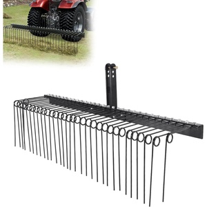 VEVOR Tow Behind Dethatcher, 40-inch Lawn Dethatcher Rake with 20 Spring Steel Tines for ATV or Mower, Heavy Duty Tow Behind Lawn Rake with Lift Handle for Garden Farm Grass, Leaves, Pine Needles(72″ Tow Behind Dethatcher)
