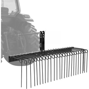 VEVOR Tow Behind Dethatcher, 40-inch Lawn Dethatcher Rake with 20 Spring Steel Tines for ATV or Mower, Heavy Duty Tow Behind Lawn Rake with Lift Handle for Garden Farm Grass, Leaves, Pine Needles(60″ Tow Behind Landscape Rake)