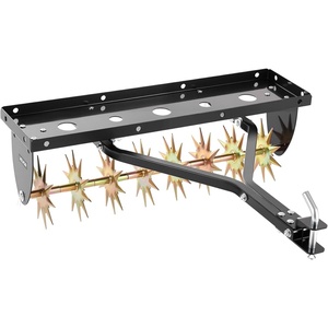 VEVOR Tow Behind Plug Aerator, 40 in Lawn Core Aerator Tool Universal Hitch, 150lbs Weight Capacity, Heavy Duty Pull Behind Spike Aerators with Tray & 10.6 in Wheels, for Farmland & Garden Tractors(Spike Aerator (32in))