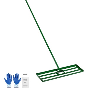 VEVOR Updated Lawn Leveling Rake with Roller, 36″ x 10″ Stainless Steel Lawn Leveler with 83.9″ Adjustable Handle, Heavy Duty Yard Leveling Rake, Effort Saving Lawn Leveling Tool for Yard Golf Court(36x10in)