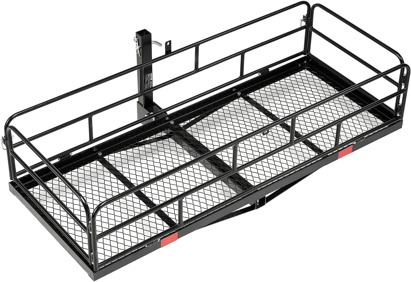 image:imageVEVOR 70 x 30 x 6 Hitch Cargo Carrier 500 lbs Capacity with Nighttime Reflective Reminder Folding Hitch Mount Cargo Carrier Basket with Hitch Lock for 2 Receiver Fit for SUVs60 x 24 x 14