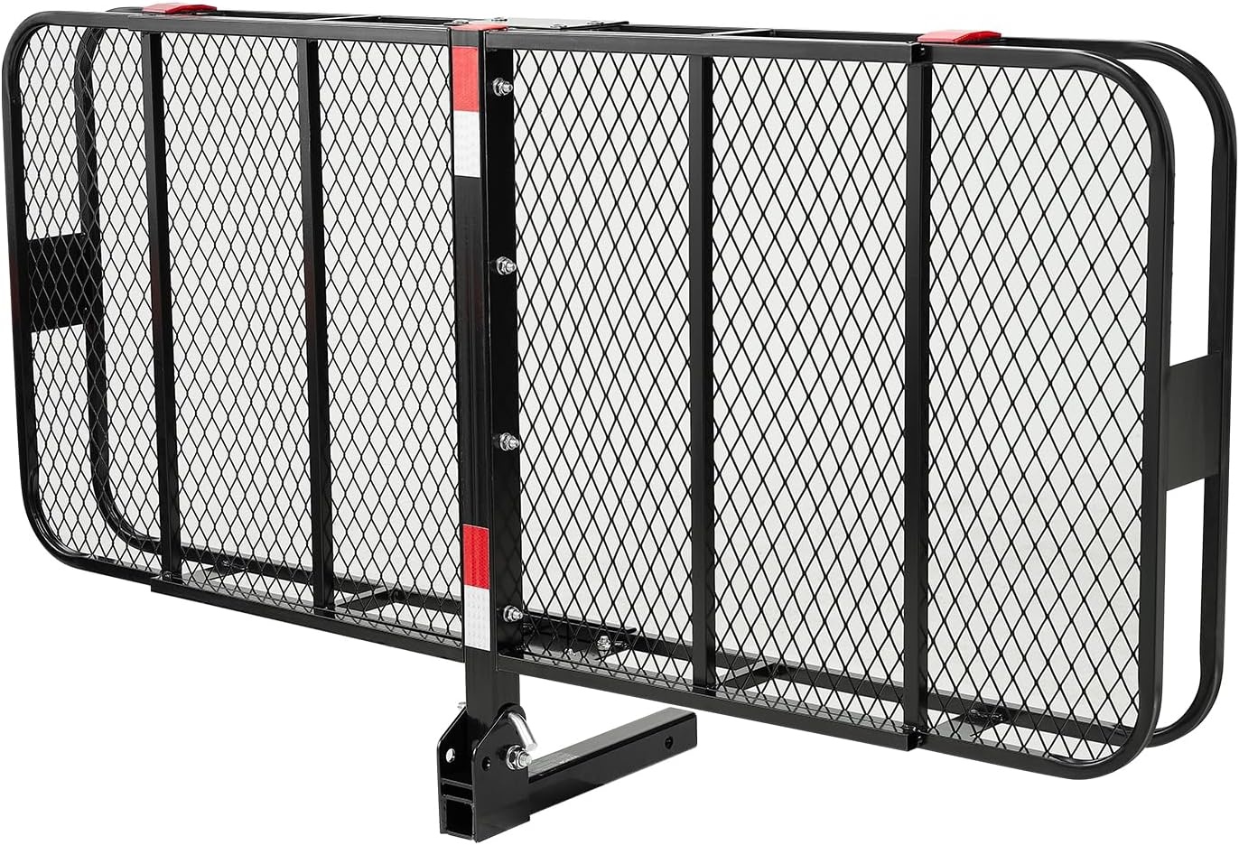 image:imageVEVOR 70 x 30 x 6 Hitch Cargo Carrier 500 lbs Capacity with Nighttime Reflective Reminder Folding Hitch Mount Cargo Carrier Basket with Hitch Lock for 2 Receiver Fit for SUVs70 x 30 x 6