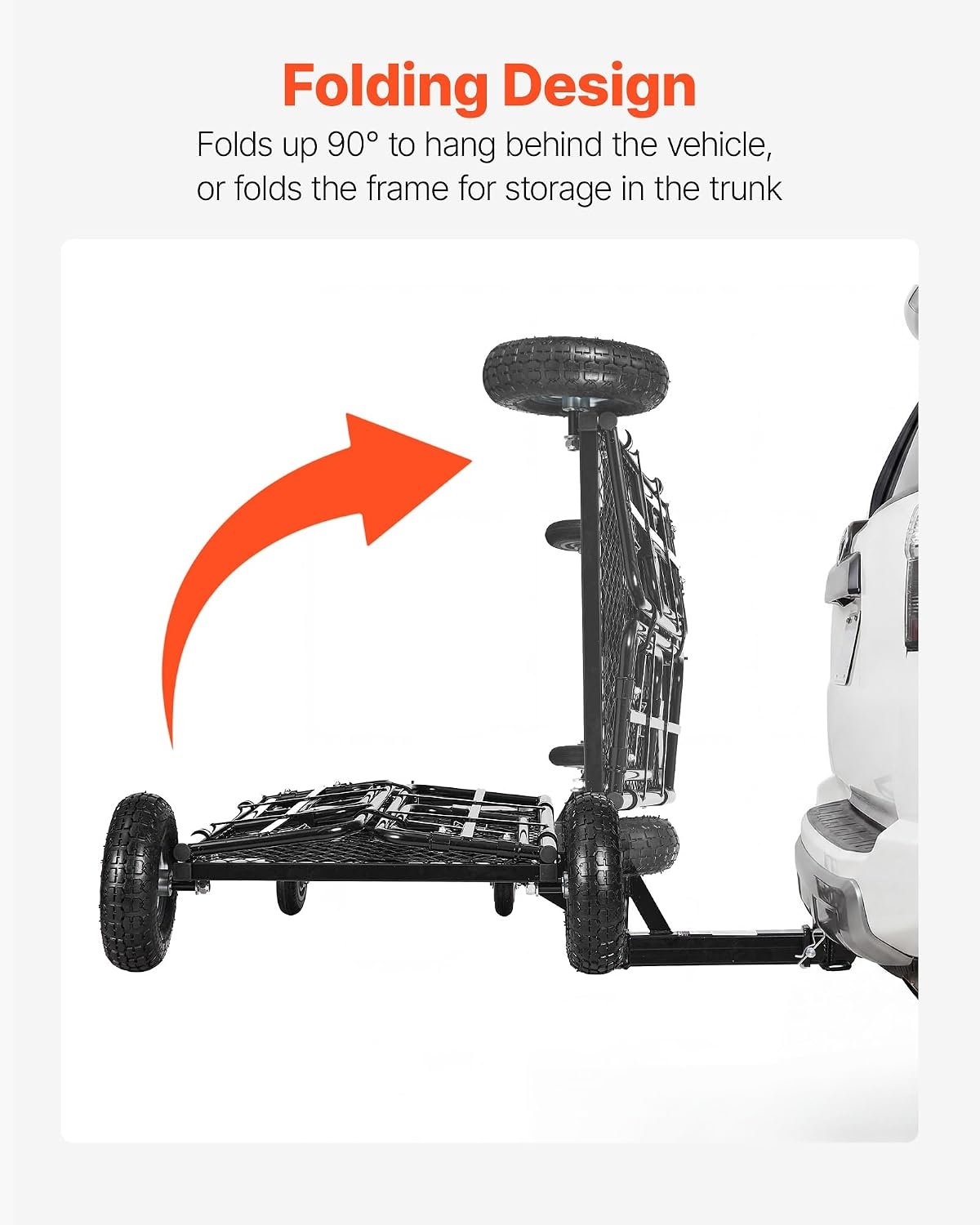 image:imageVEVOR 70 x 30 x 6 Hitch Cargo Carrier 500 lbs Capacity with Nighttime Reflective Reminder Folding Hitch Mount Cargo Carrier Basket with Hitch Lock for 2 Receiver Fit for SUVs362 x 213 x 118