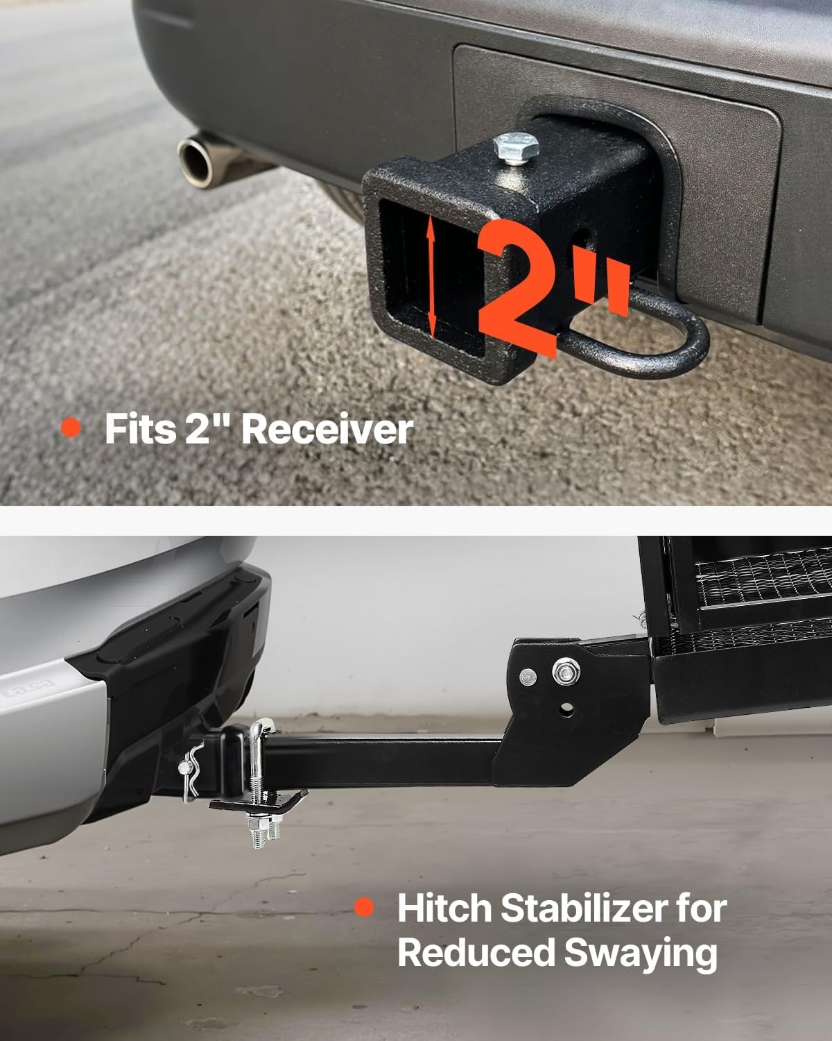 image:imageVEVOR 70 x 30 x 6 Hitch Cargo Carrier 500 lbs Capacity with Nighttime Reflective Reminder Folding Hitch Mount Cargo Carrier Basket with Hitch Lock for 2 Receiver Fit for SUVs60 x 24 x 14