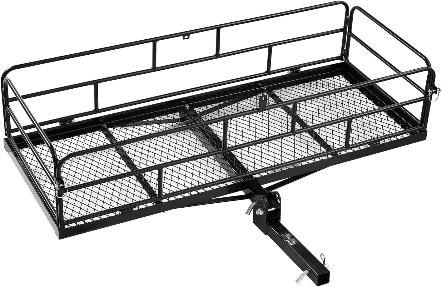 image:imageVEVOR 70 x 30 x 6 Hitch Cargo Carrier 500 lbs Capacity with Nighttime Reflective Reminder Folding Hitch Mount Cargo Carrier Basket with Hitch Lock for 2 Receiver Fit for SUVs60 x 24 x 14