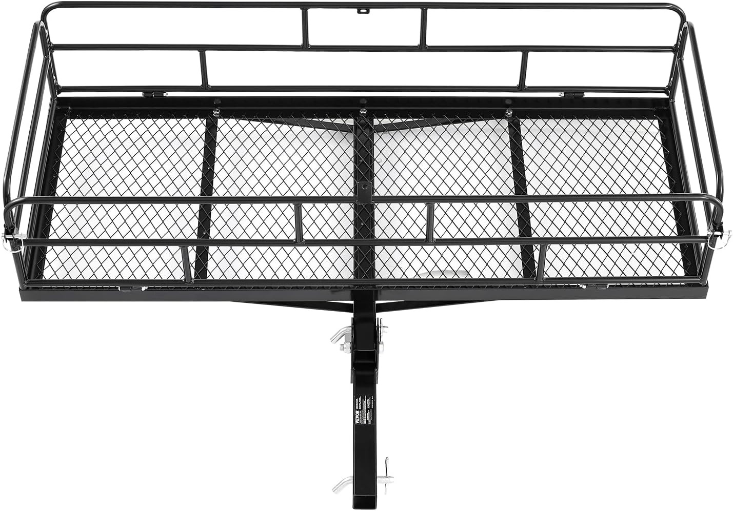 image:imageVEVOR 70 x 30 x 6 Hitch Cargo Carrier 500 lbs Capacity with Nighttime Reflective Reminder Folding Hitch Mount Cargo Carrier Basket with Hitch Lock for 2 Receiver Fit for SUVs60 x 24 x 14