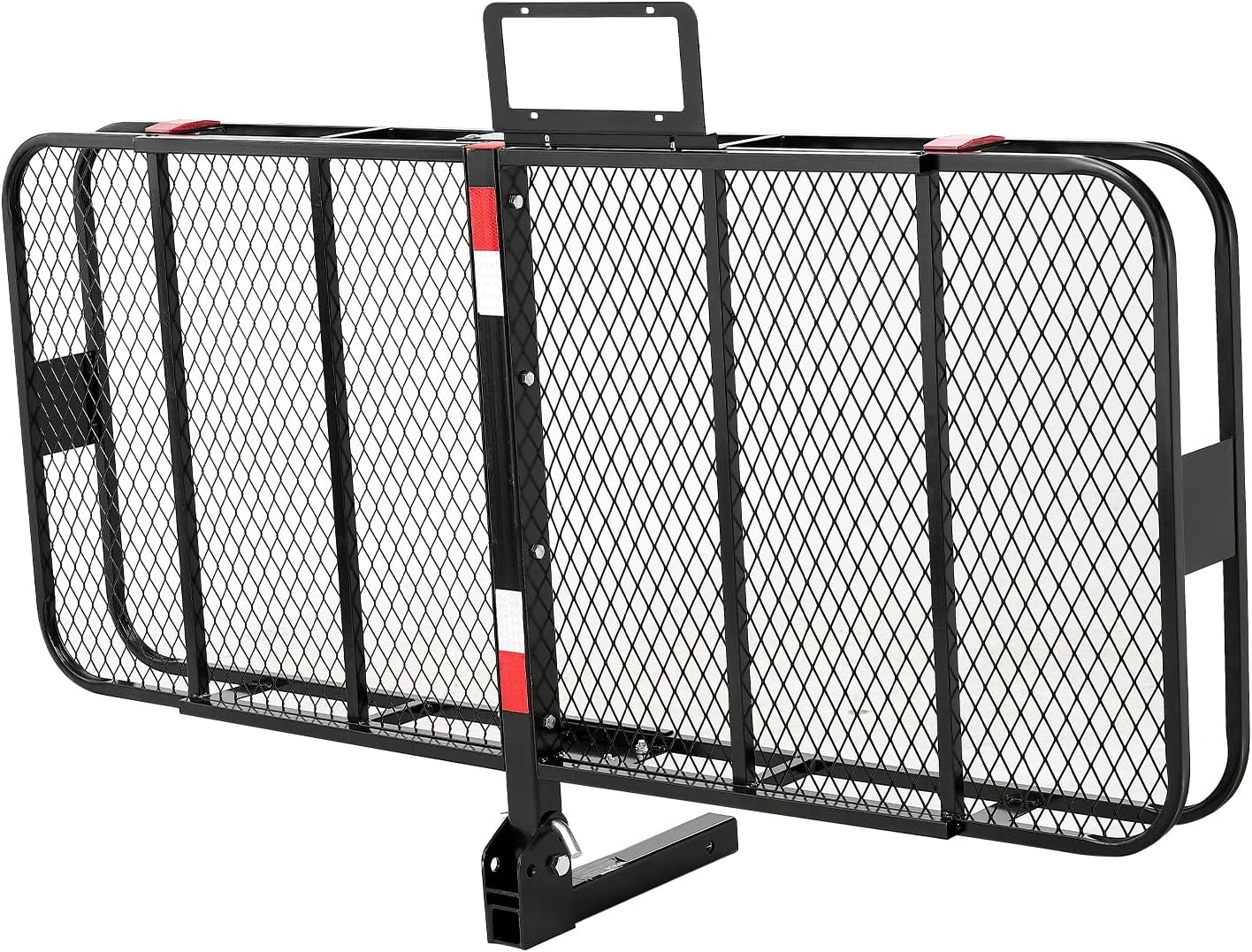 image:imageVEVOR 70 x 30 x 6 Hitch Cargo Carrier 500 lbs Capacity with Nighttime Reflective Reminder Folding Hitch Mount Cargo Carrier Basket with Hitch Lock for 2 Receiver Fit for SUVs70 x 30 x 6