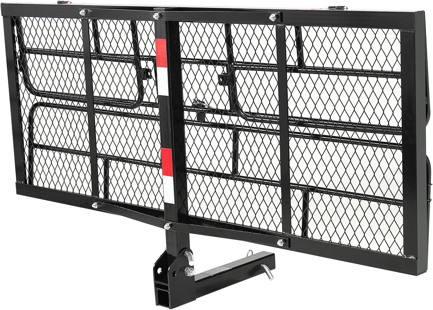 image:imageVEVOR 70 x 30 x 6 Hitch Cargo Carrier 500 lbs Capacity with Nighttime Reflective Reminder Folding Hitch Mount Cargo Carrier Basket with Hitch Lock for 2 Receiver Fit for SUVs60 x 24 x 14