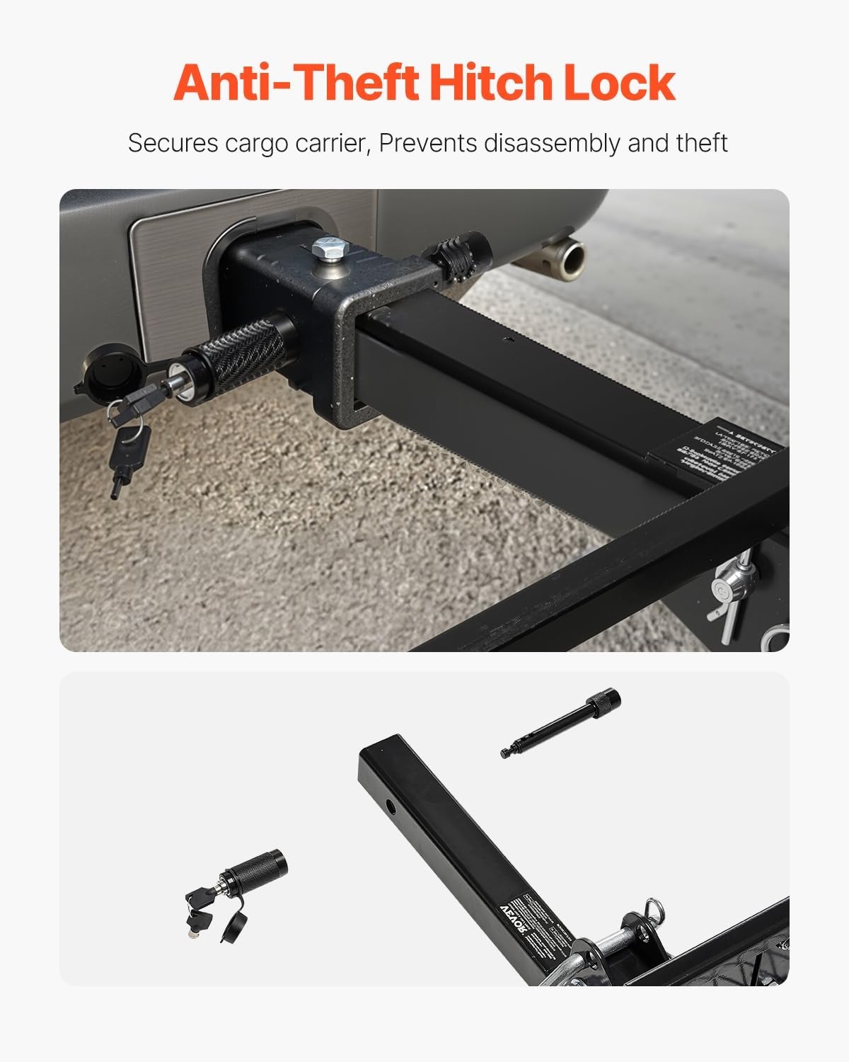 image:imageVEVOR 70 x 30 x 6 Hitch Cargo Carrier 500 lbs Capacity with Nighttime Reflective Reminder Folding Hitch Mount Cargo Carrier Basket with Hitch Lock for 2 Receiver Fit for SUVs70 x 30 x 6