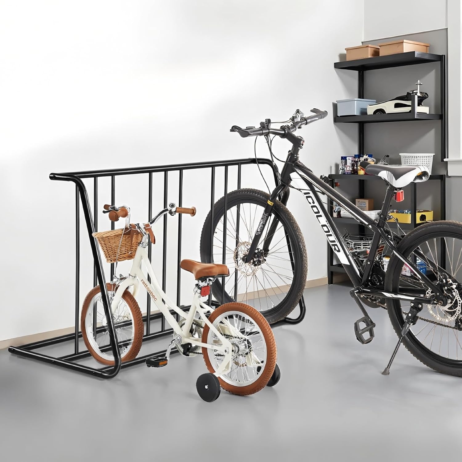image:imageVEVOR Bike Rack Fits Tire Width 3 Inch762 mm Carbon Steel DoubleSided Grid Bike Rack Stand Freestanding Bicycle Storage Holder for Curbside Garage Indoor Outdoor Parking 6Bicycle Capacity