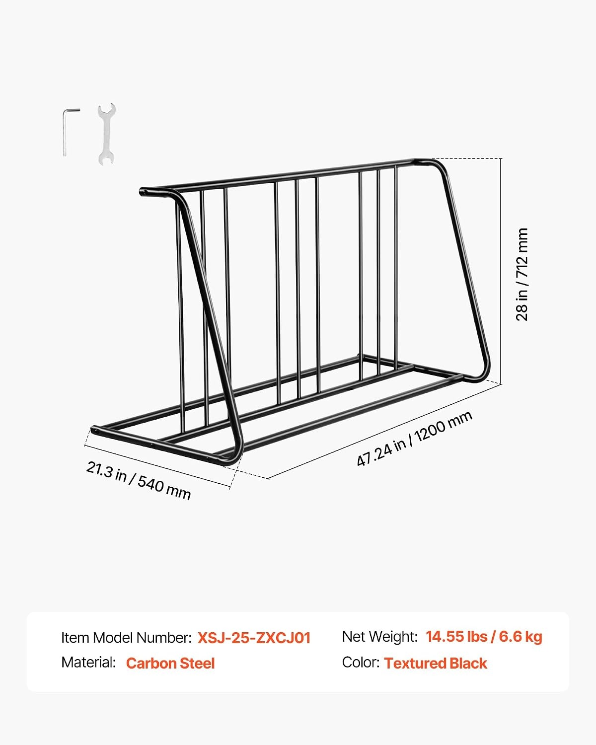image:imageVEVOR Bike Rack Fits Tire Width 3 Inch762 mm Carbon Steel DoubleSided Grid Bike Rack Stand Freestanding Bicycle Storage Holder for Curbside Garage Indoor Outdoor Parking 6Bicycle Capacity