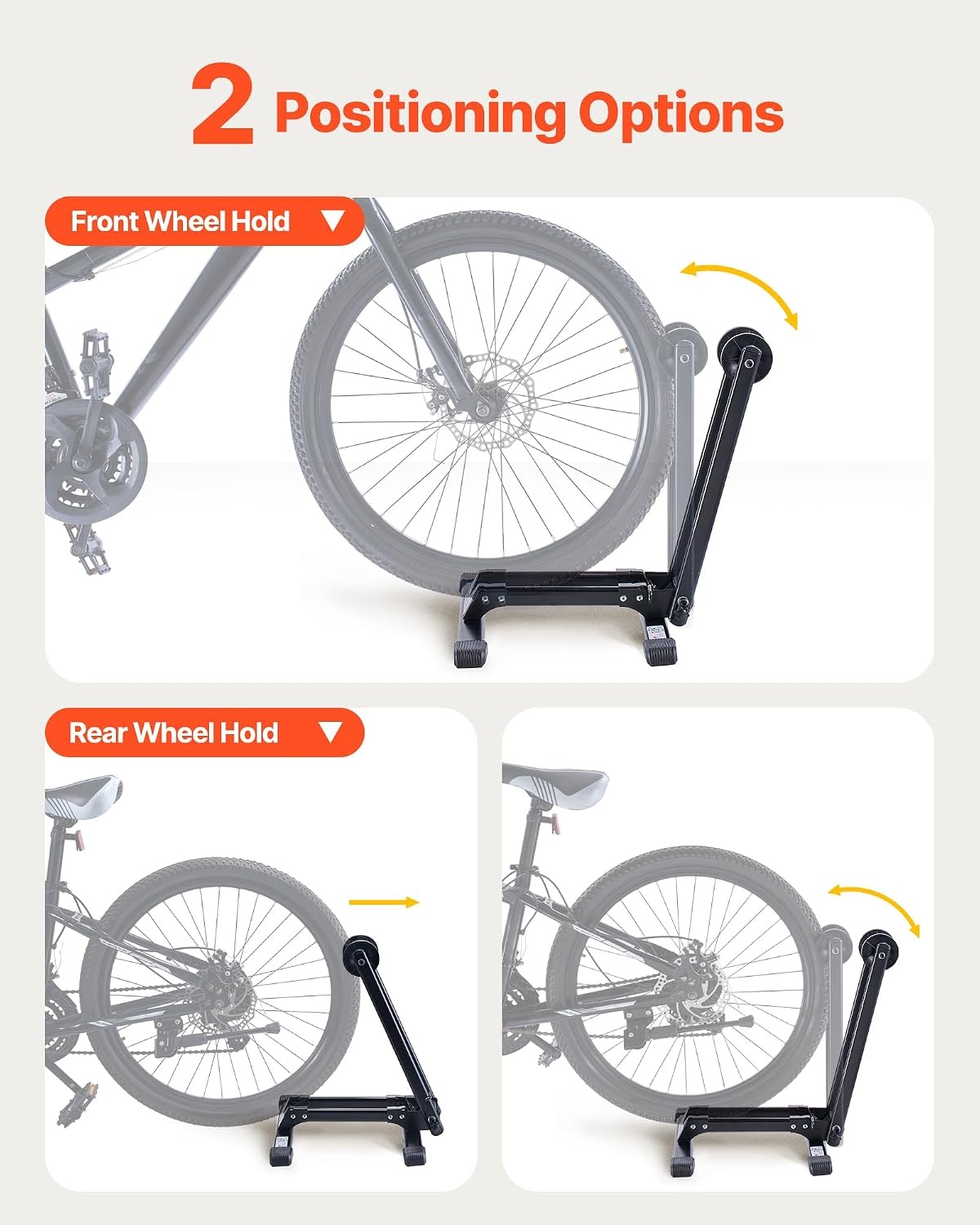 image:imageVEVOR Bike Racks 2 Pack Fits 20 to 27 Inch Mountain amp Road Bikes Alloy Steel RustResistant Bike Floor Stand Rack Foldable Bicycle Stand for Entryway Garage Home Bikes Parking amp Storage Black2 Bike Rack