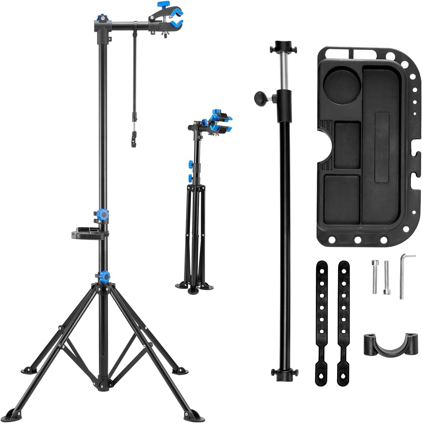 image:imageVEVOR Bike Repair Stand Max 110 lb Heavyduty Bicycle Work Stand with 403594 in Adjustable Height amp Large Tool Tray Foldable Ebike Maintenance Rack Shop Home Mechanics for Mountain Road Bike66 LBS