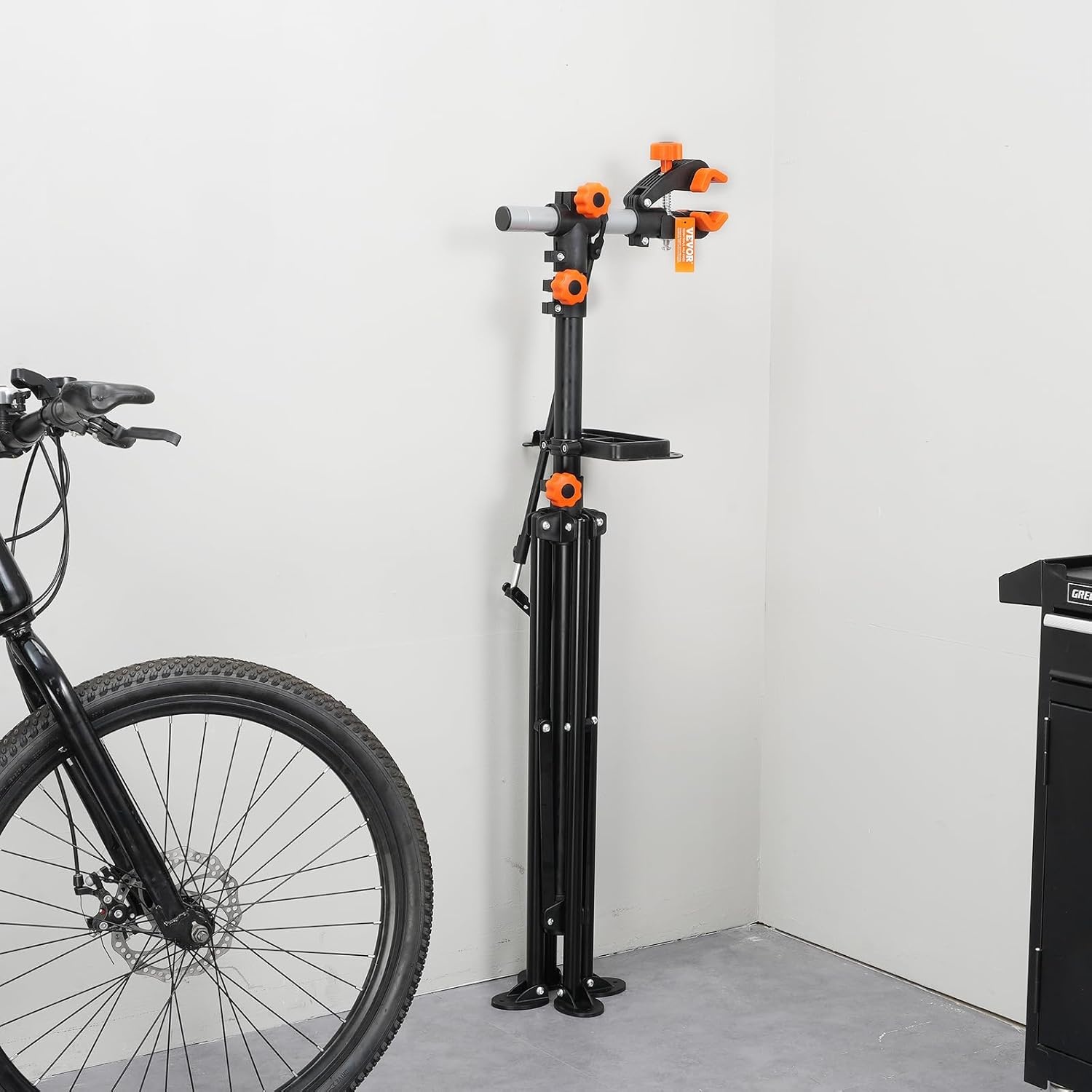 image:imageVEVOR Bike Repair Stand Max 110 lb Heavyduty Bicycle Work Stand with 403594 in Adjustable Height amp Large Tool Tray Foldable Ebike Maintenance Rack Shop Home Mechanics for Mountain Road Bike80 LBS