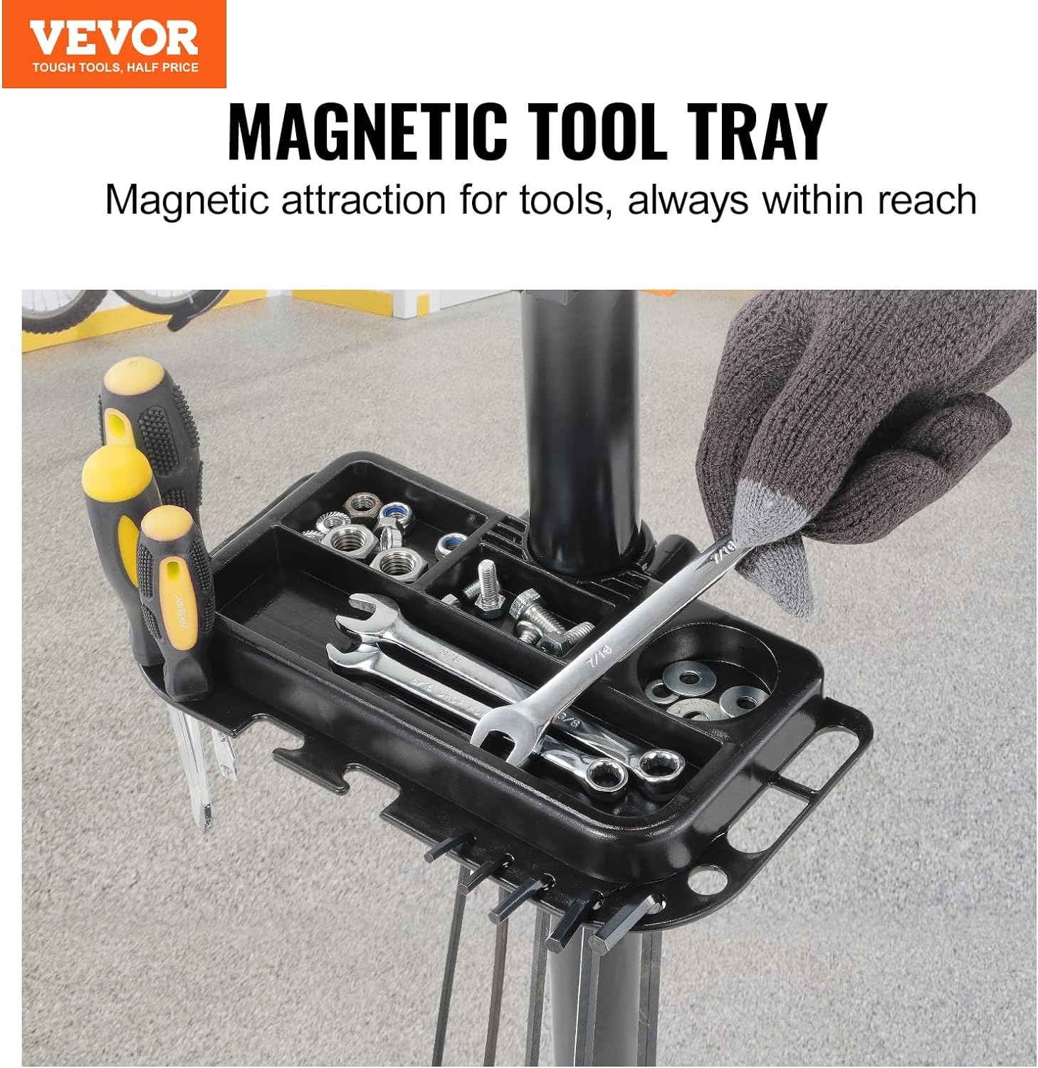 image:imageVEVOR Bike Repair Stand Max 110 lb Heavyduty Bicycle Work Stand with 403594 in Adjustable Height amp Large Tool Tray Foldable Ebike Maintenance Rack Shop Home Mechanics for Mountain Road Bike80 LBS