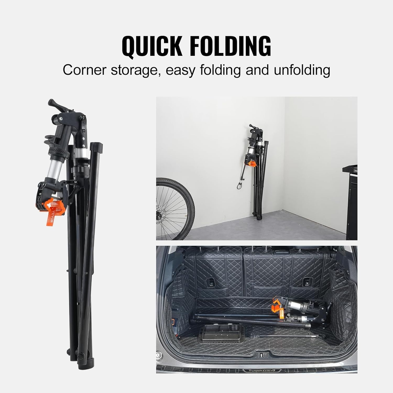 image:imageVEVOR Bike Repair Stand Max 110 lb Heavyduty Bicycle Work Stand with 403594 in Adjustable Height amp Large Tool Tray Foldable Ebike Maintenance Rack Shop Home Mechanics for Mountain Road Bike66 LBS