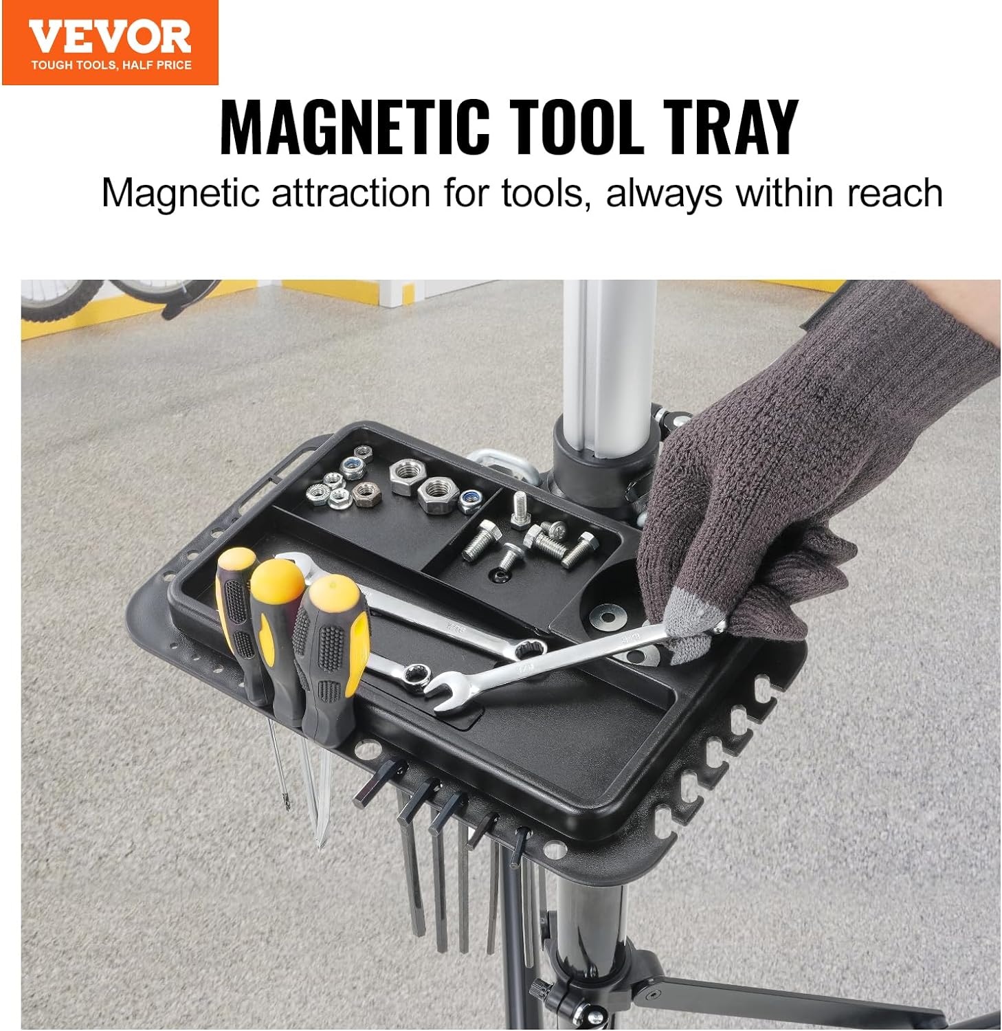 image:imageVEVOR Bike Repair Stand Max 110 lb Heavyduty Bicycle Work Stand with 403594 in Adjustable Height amp Large Tool Tray Foldable Ebike Maintenance Rack Shop Home Mechanics for Mountain Road Bike66 LBS