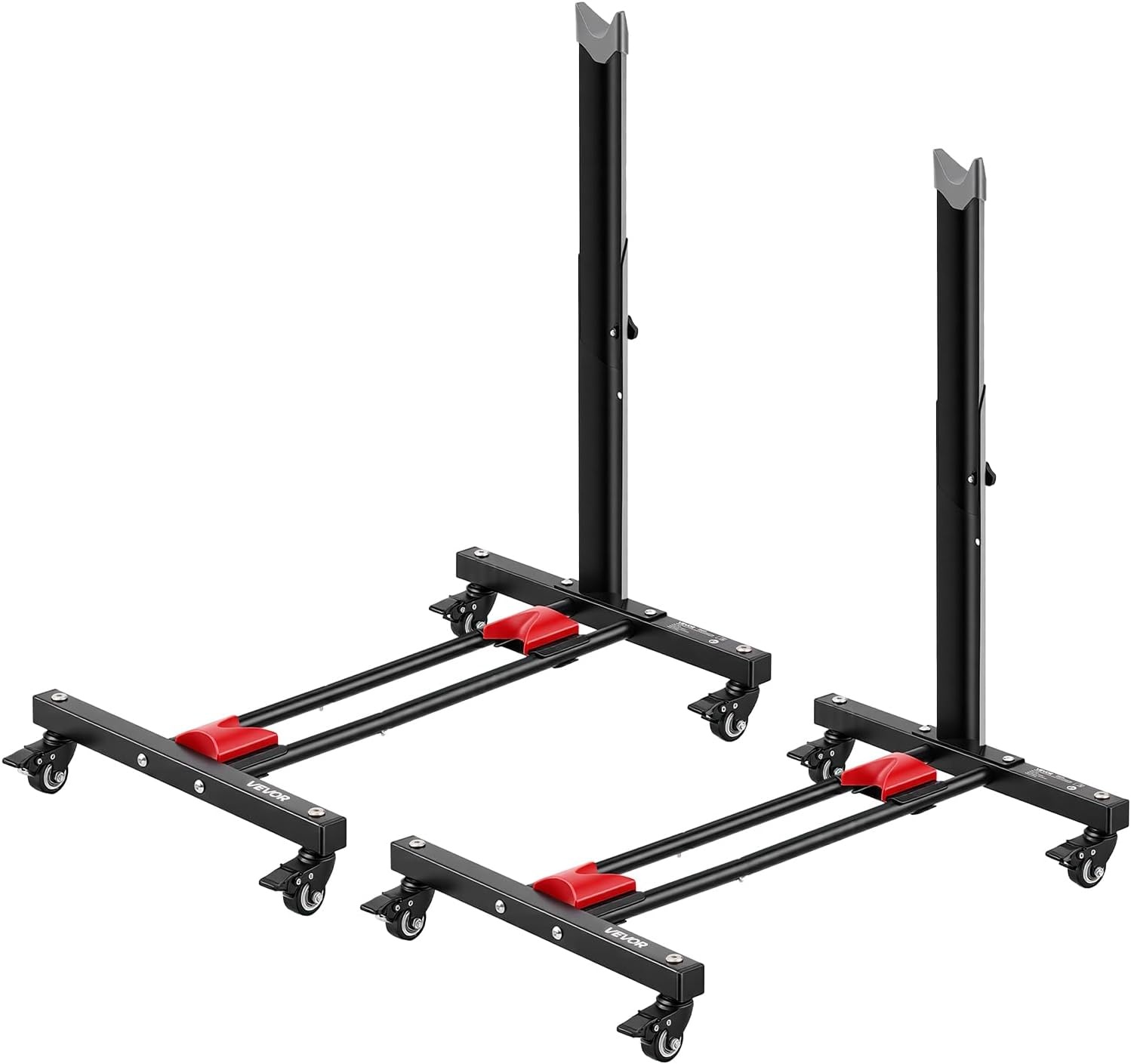 image:imageVEVOR Bike Stand 2 Pack Freestanding Vertical amp Horizontal Bike Storage Rack with Lockable Casters Height Adjustable Carbon Steel Upright Garage Bicycle Floor Stand for 2029 in Wheels Black