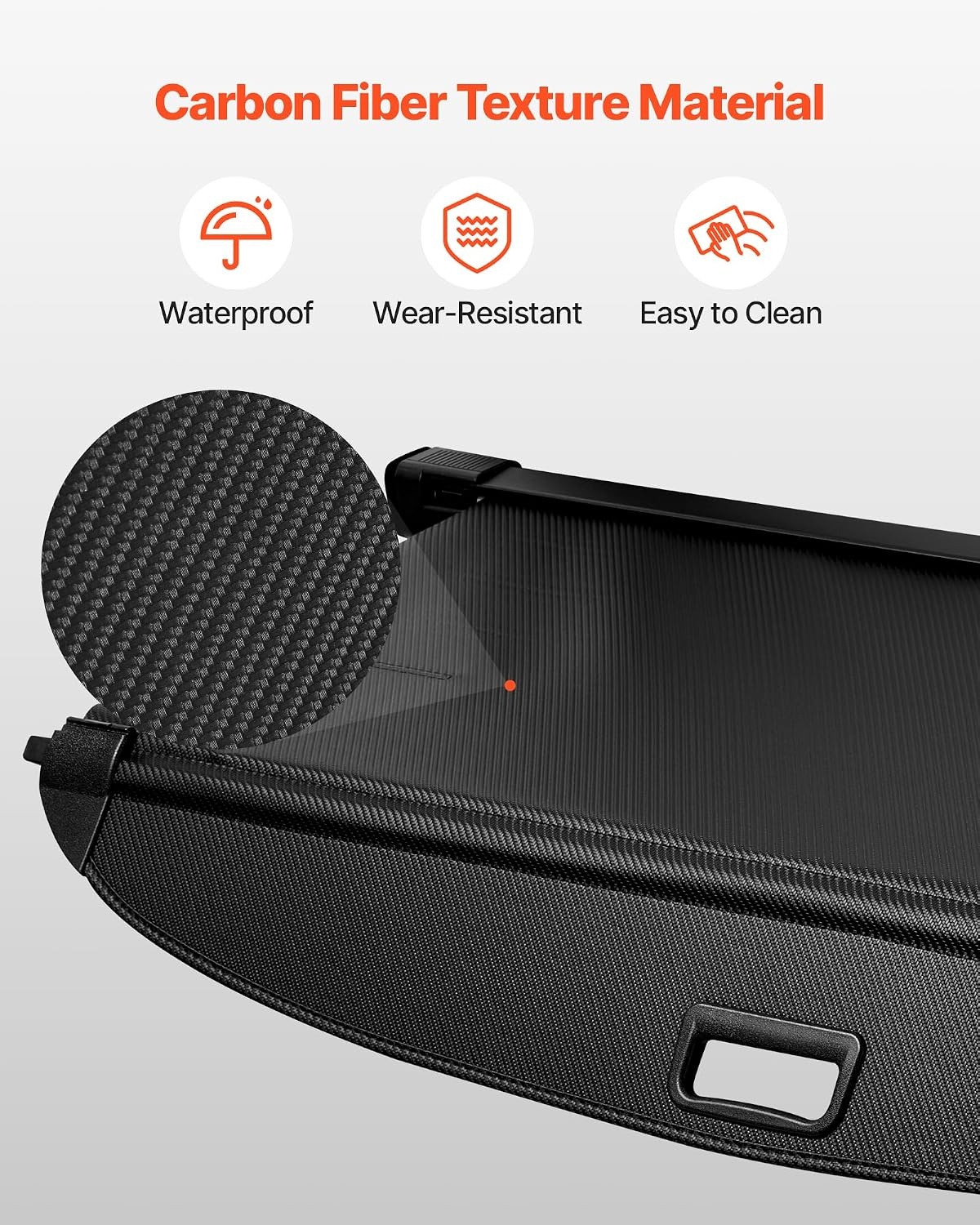image:imageVEVOR Cargo Cover for Mazda CX5 20172024 2025 5Seater Accessories Carbon Fiber Texture Retractable Trunk Cover AntiPeeping Luggage Privacy Shield Easy Installation Security Shade CarHyundai Tucson 20212025