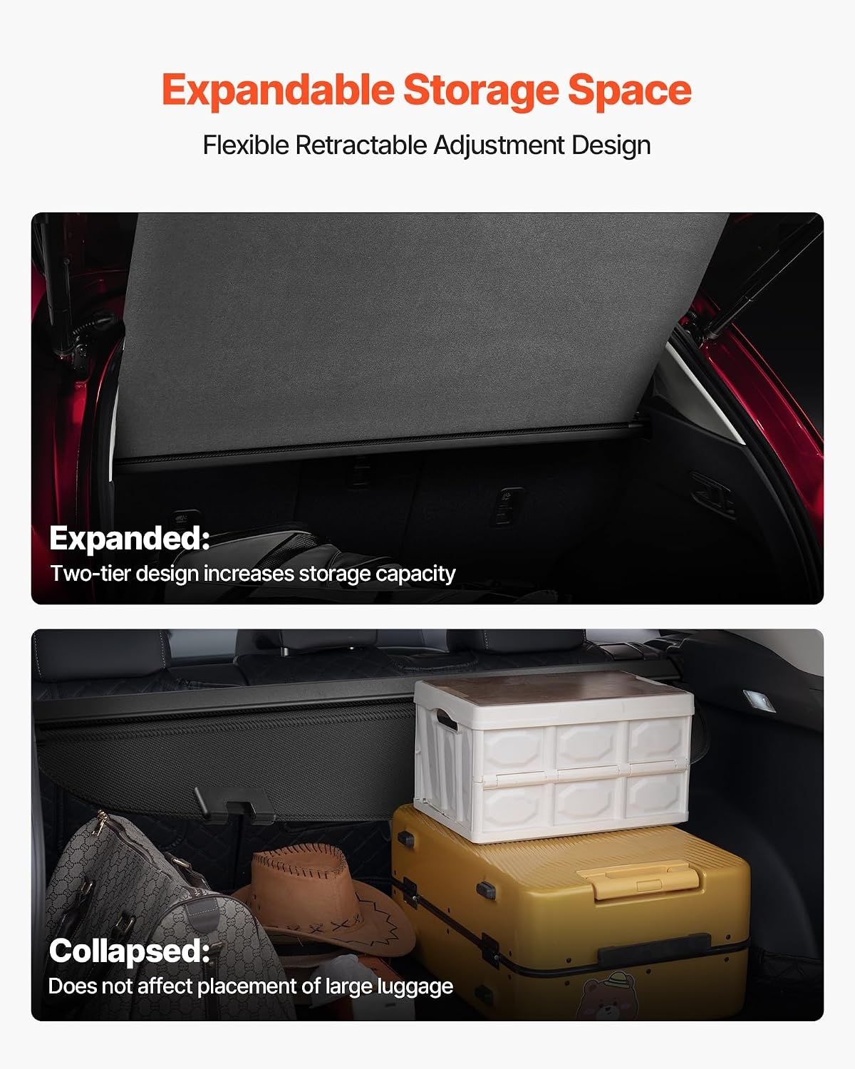 image:imageVEVOR Cargo Cover for Mazda CX5 20172024 2025 5Seater Accessories Carbon Fiber Texture Retractable Trunk Cover AntiPeeping Luggage Privacy Shield Easy Installation Security Shade CarMazda CX5 20172025