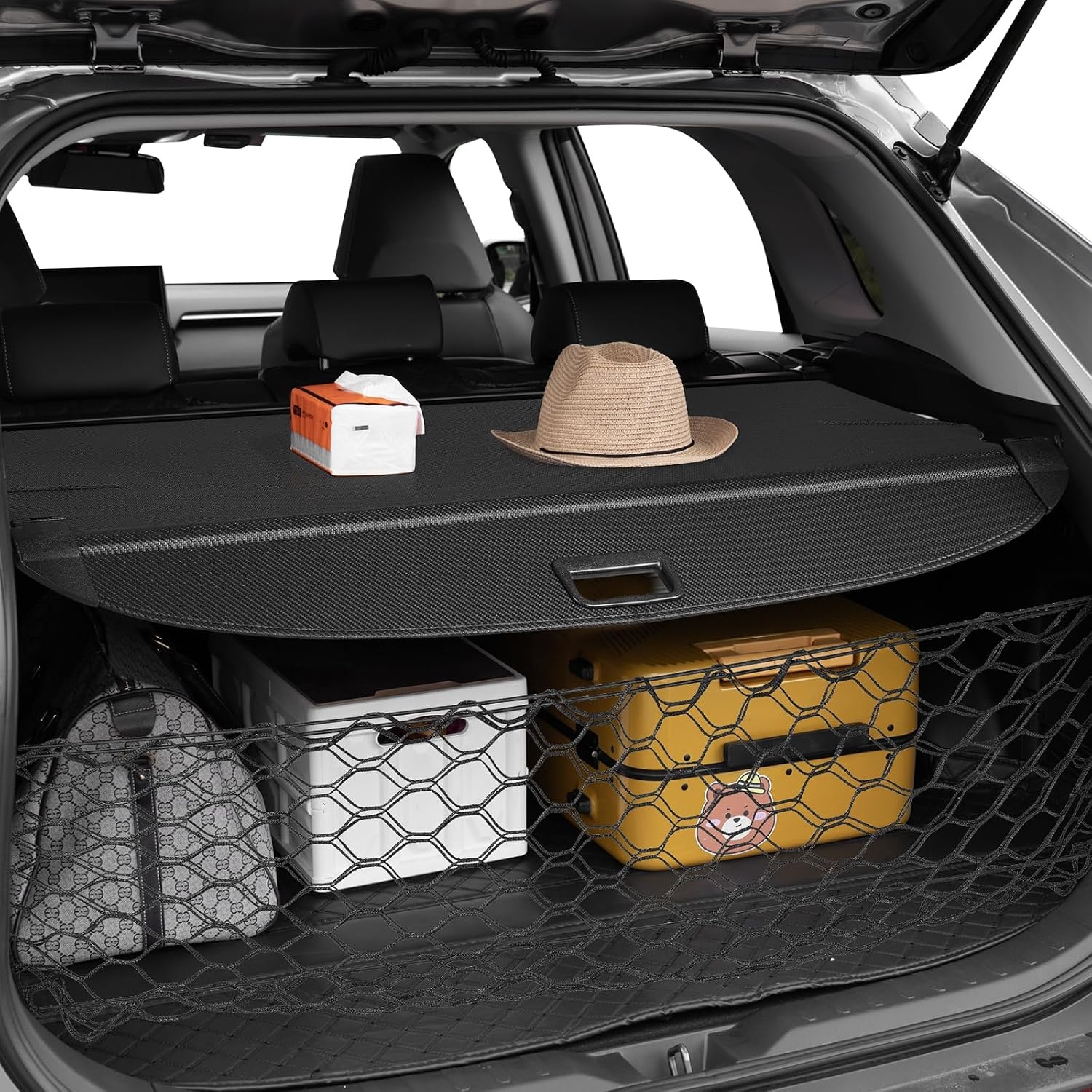 image:imageVEVOR Cargo Cover for Mazda CX5 20172024 2025 5Seater Accessories Carbon Fiber Texture Retractable Trunk Cover AntiPeeping Luggage Privacy Shield Easy Installation Security Shade CarHyundai Tucson 20212025