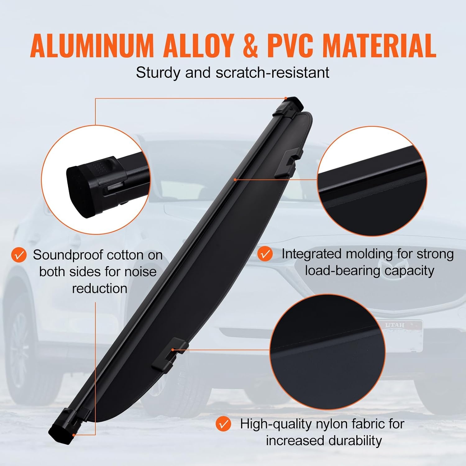 image:imageVEVOR Cargo Cover for Mazda CX5 20172024 2025 5Seater Accessories Carbon Fiber Texture Retractable Trunk Cover AntiPeeping Luggage Privacy Shield Easy Installation Security Shade CarMazda CX5 20172025