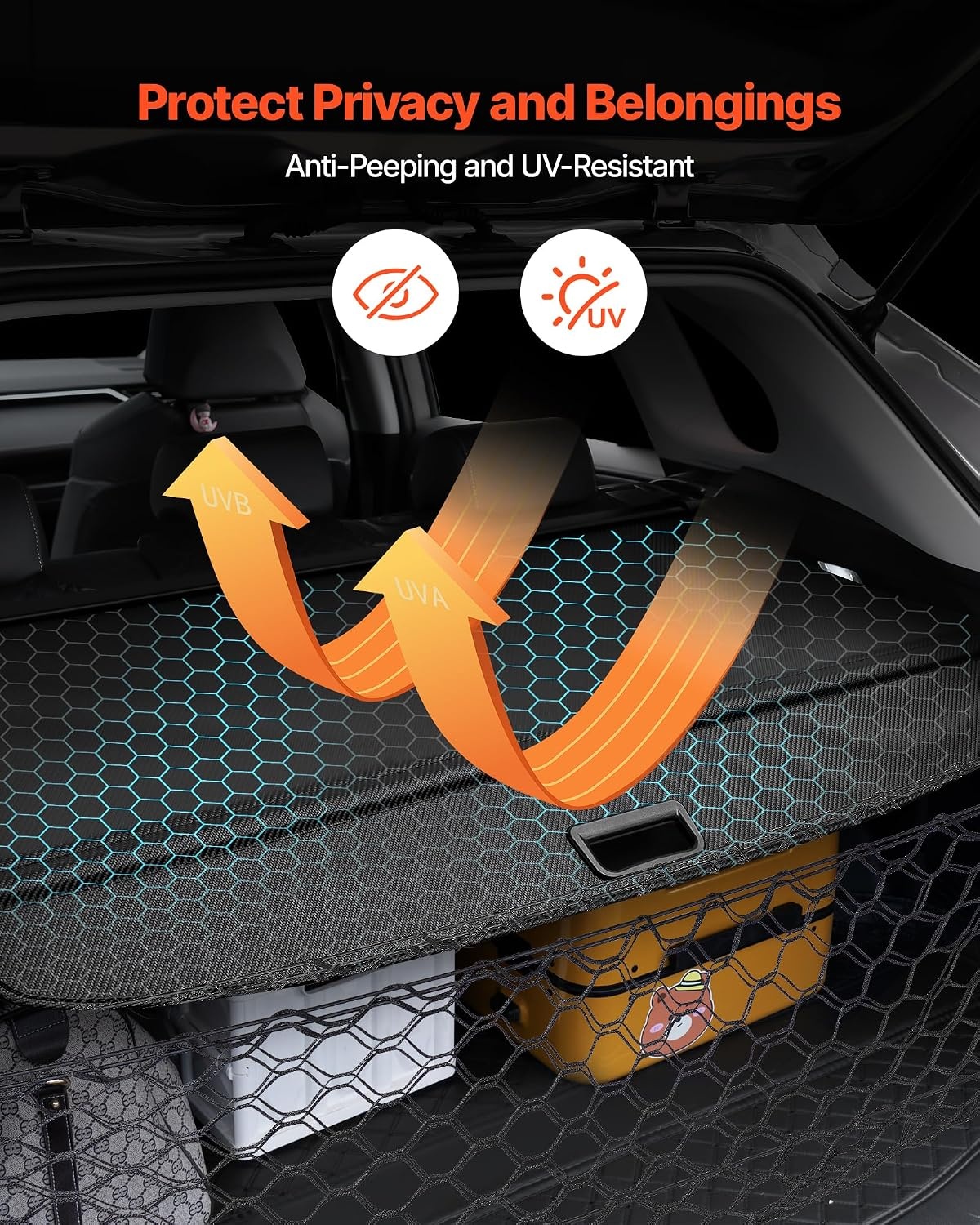 image:imageVEVOR Cargo Cover for Mazda CX5 20172024 2025 5Seater Accessories Carbon Fiber Texture Retractable Trunk Cover AntiPeeping Luggage Privacy Shield Easy Installation Security Shade CarHyundai Tucson 20212025