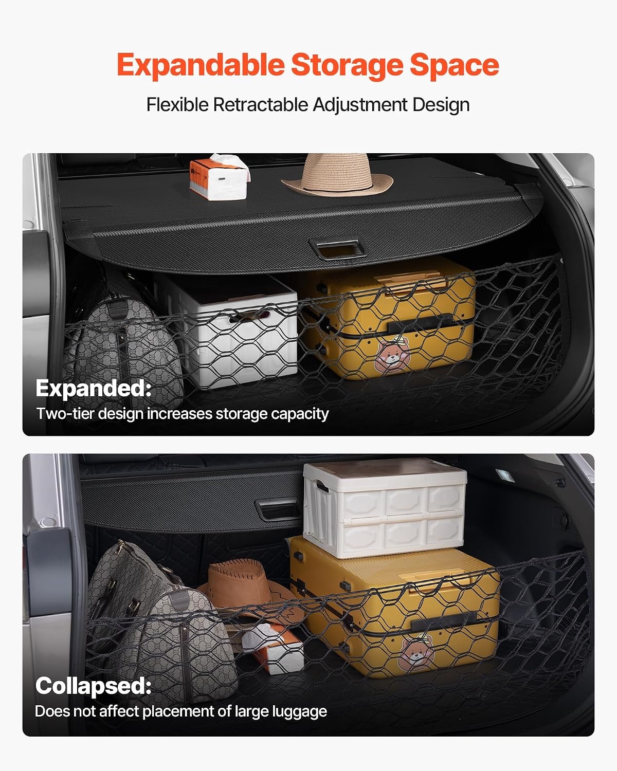 image:imageVEVOR Cargo Cover for Mazda CX5 20172024 2025 5Seater Accessories Carbon Fiber Texture Retractable Trunk Cover AntiPeeping Luggage Privacy Shield Easy Installation Security Shade CarHyundai Tucson 20212025