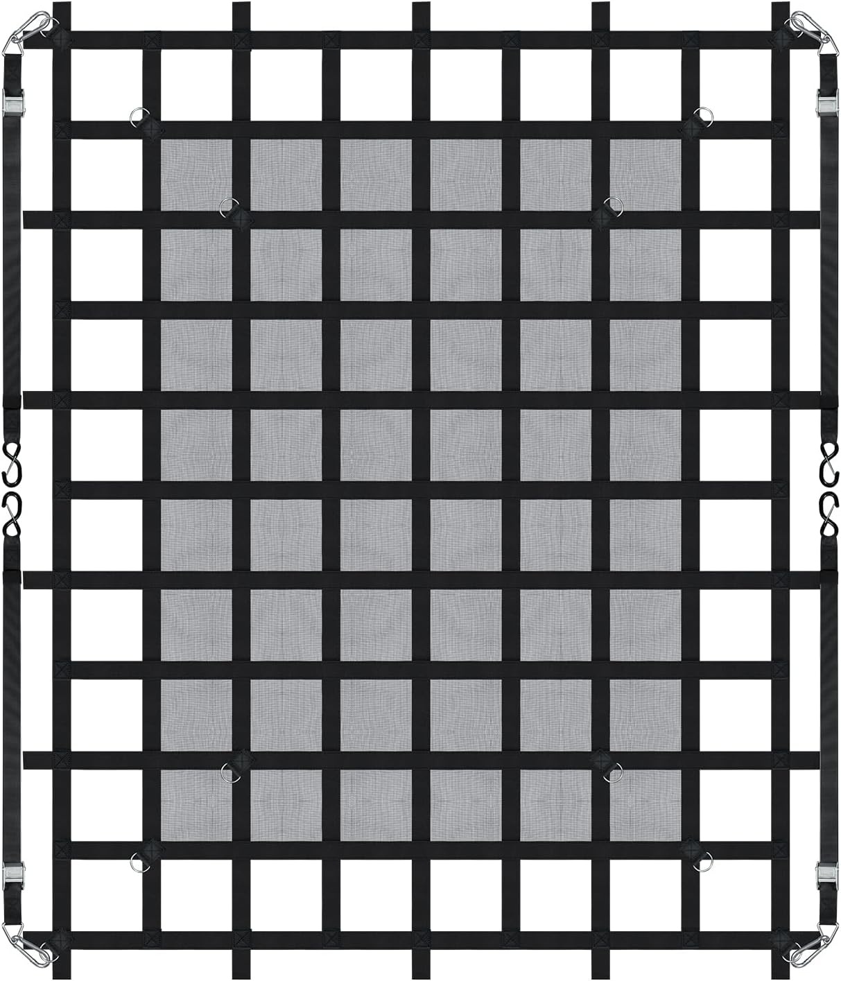 image:imageVEVOR Cargo Net with Mesh 72 in x 57 in Heavy Duty Truck Cargo NetWLL 1100lbs 4 Adjustable Straps with Carabiners amp SHooks Truck Bed Cover for Trailer Pickup Boat Jeep SUV 475 x 6 ft72 x 57