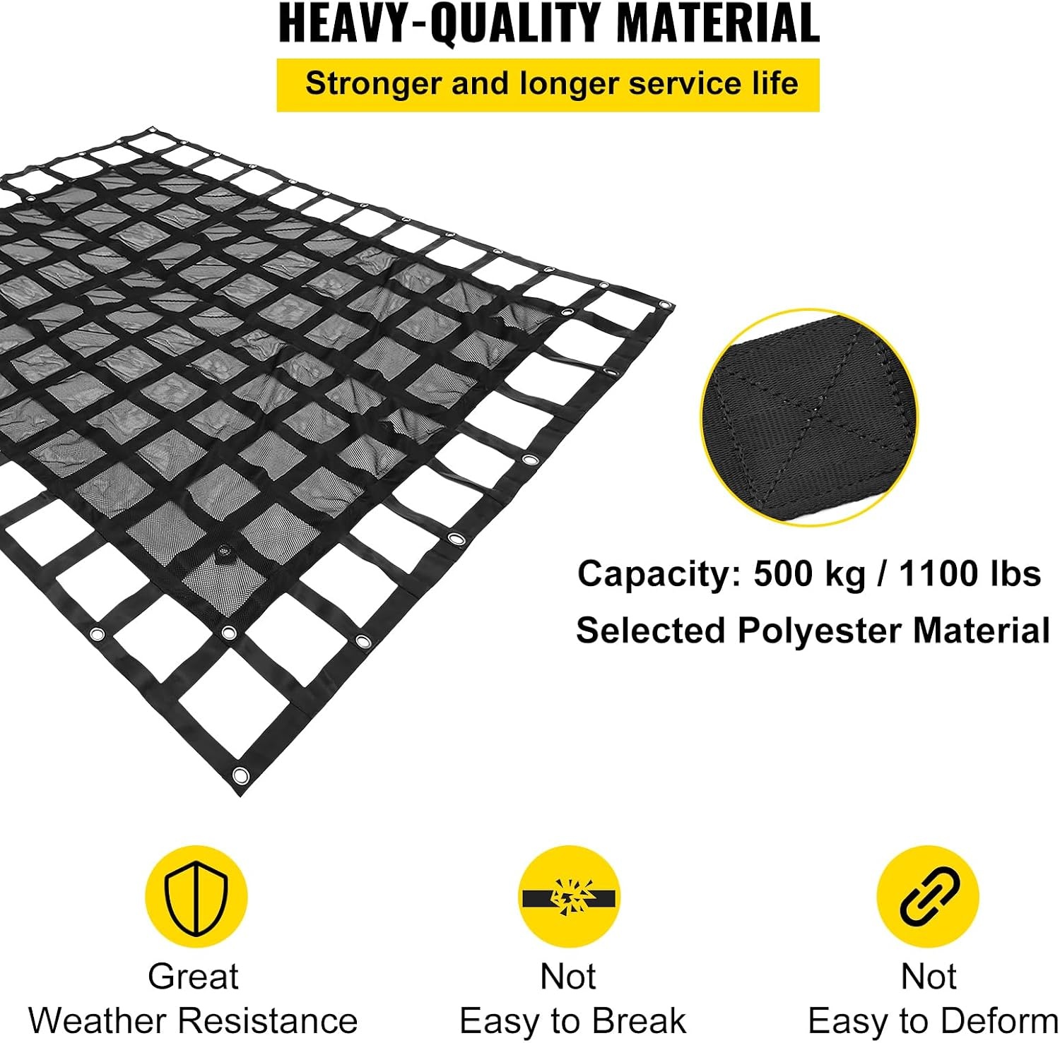 image:imageVEVOR Cargo Net with Mesh 8 x 67 Cargo Net for Pickup Truck Bed Heavy Duty Cargo Nets with Cam Buckles amp SHooks amp Cross Strap Truck Bed Cargo Net for Trailer SUV Jeeps96 x 80PP
