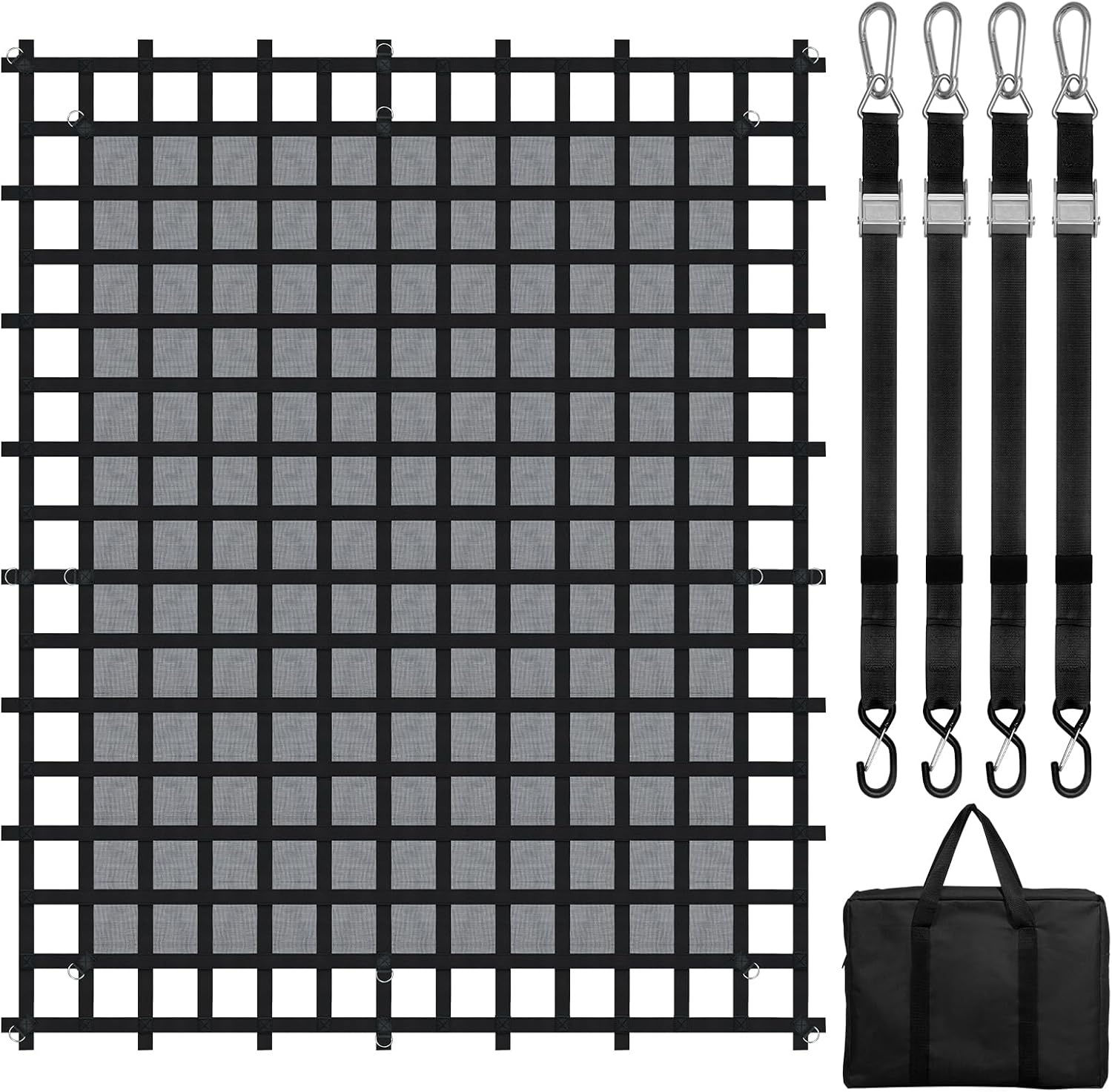 image:imageVEVOR Cargo Net with Mesh 8 x 67 Cargo Net for Pickup Truck Bed Heavy Duty Cargo Nets with Cam Buckles amp SHooks amp Cross Strap Truck Bed Cargo Net for Trailer SUV Jeeps96 x 80Polyester