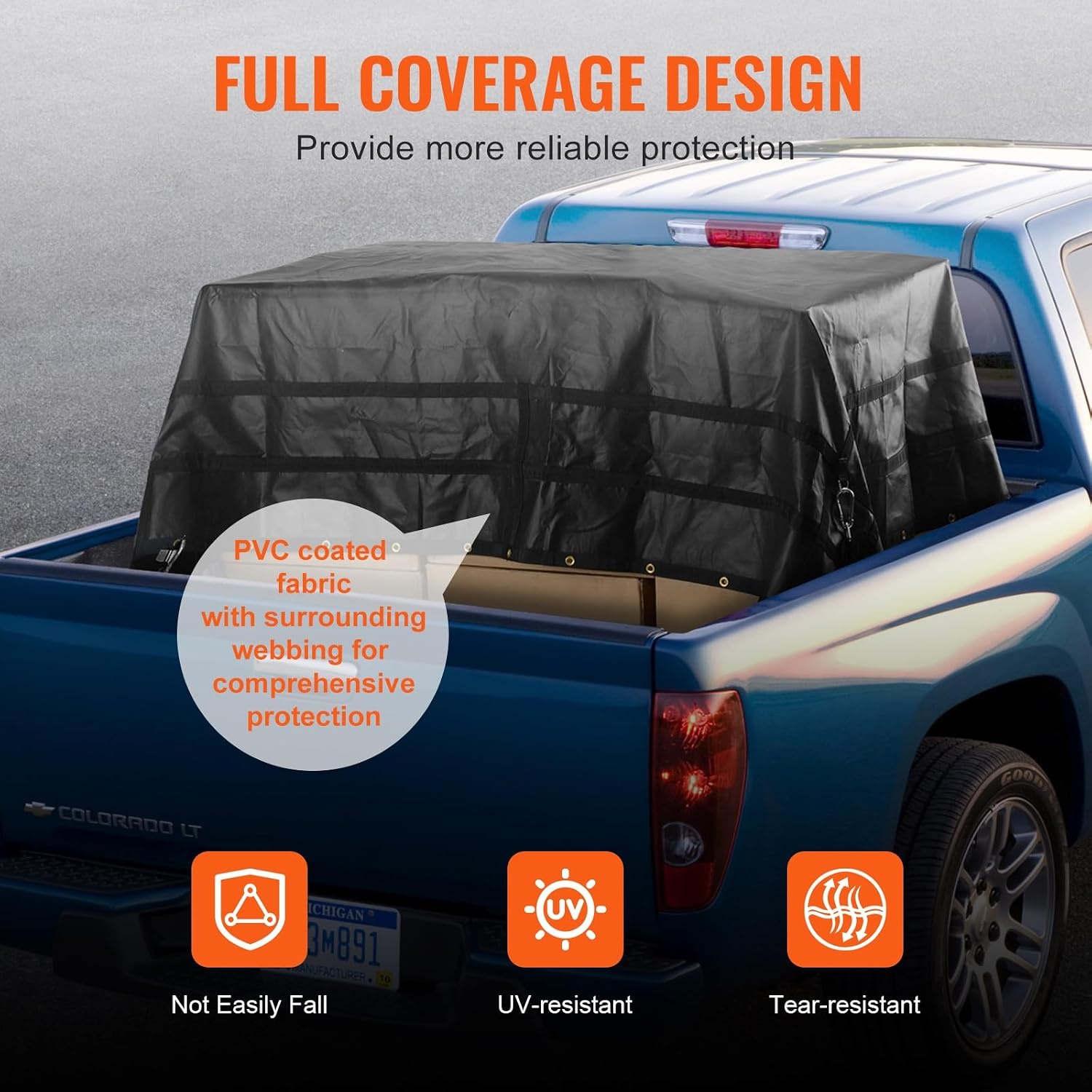 image:imageVEVOR Cargo Net with Mesh 8 x 67 Cargo Net for Pickup Truck Bed Heavy Duty Cargo Nets with Cam Buckles amp SHooks amp Cross Strap Truck Bed Cargo Net for Trailer SUV Jeeps96 x 80Waterproof