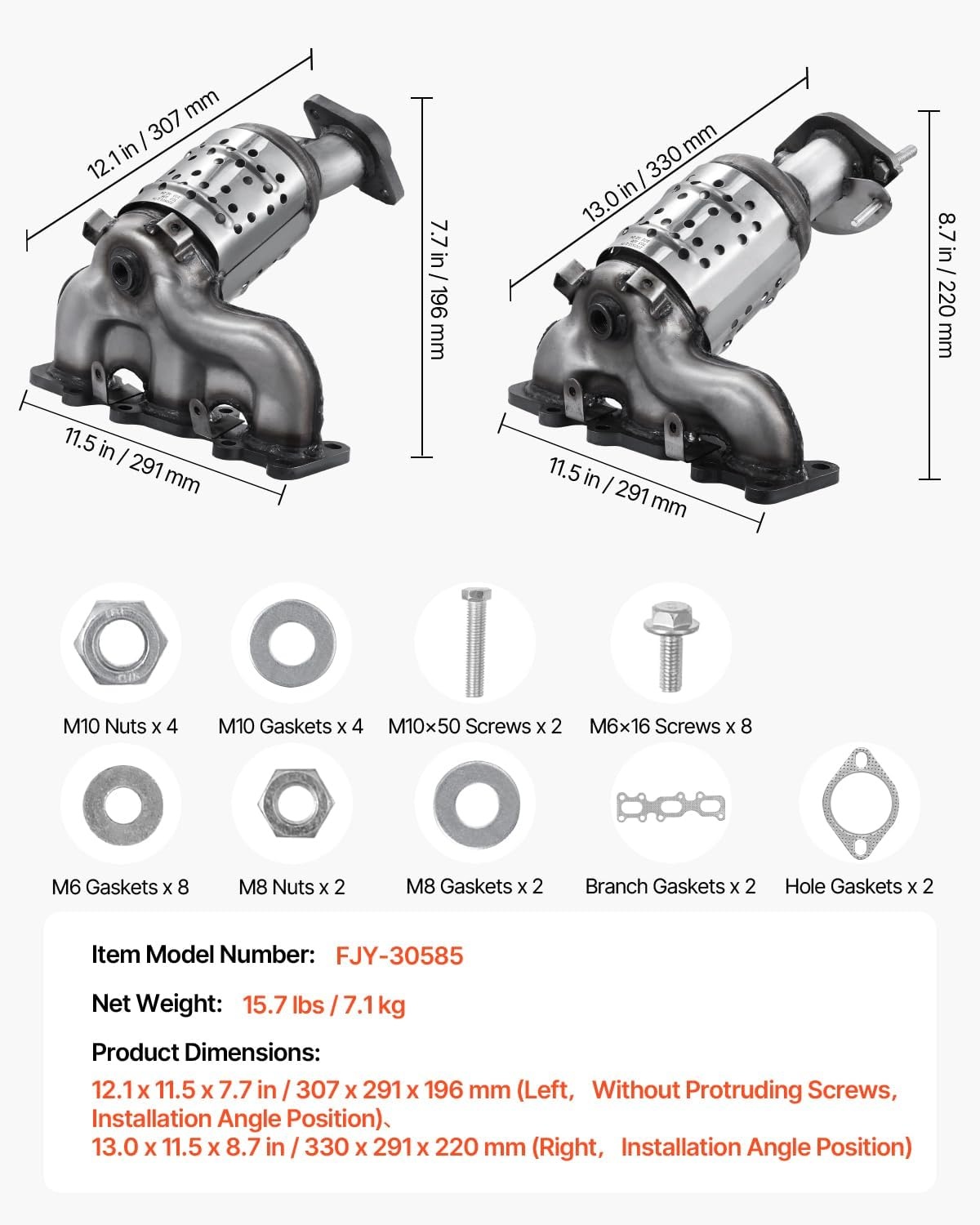 image:imageVEVOR Catalytic Converter Compatible with Chrysler 200 SebringDodge Avenger Caliber JourneyJeep Compass Patriot 24L L4 Front OE 54735 Stainless Steel Exhaust Gas Purification Fits FWD Only1319 Explorer