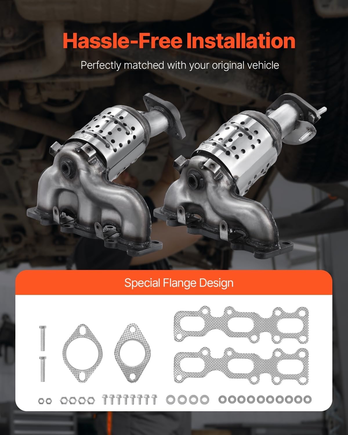 image:imageVEVOR Catalytic Converter Compatible with Chrysler 200 SebringDodge Avenger Caliber JourneyJeep Compass Patriot 24L L4 Front OE 54735 Stainless Steel Exhaust Gas Purification Fits FWD Only1319 Explorer