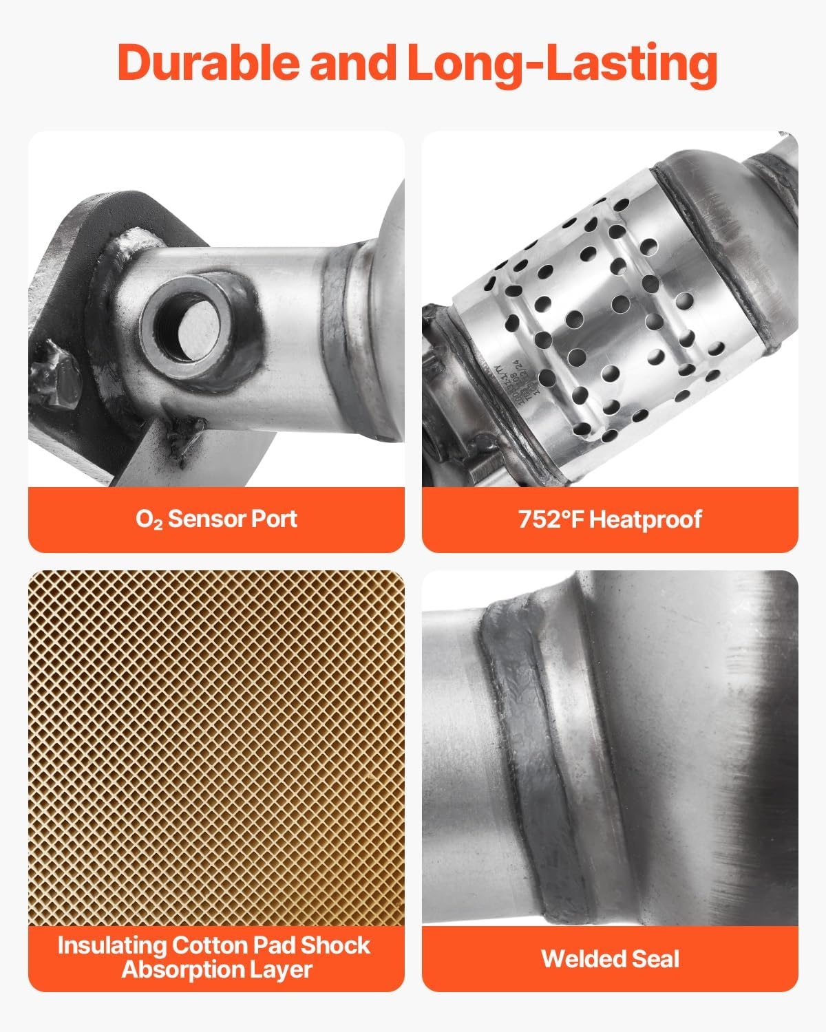 image:imageVEVOR Catalytic Converter Compatible with Chrysler 200 SebringDodge Avenger Caliber JourneyJeep Compass Patriot 24L L4 Front OE 54735 Stainless Steel Exhaust Gas Purification Fits FWD Only1319 Explorer
