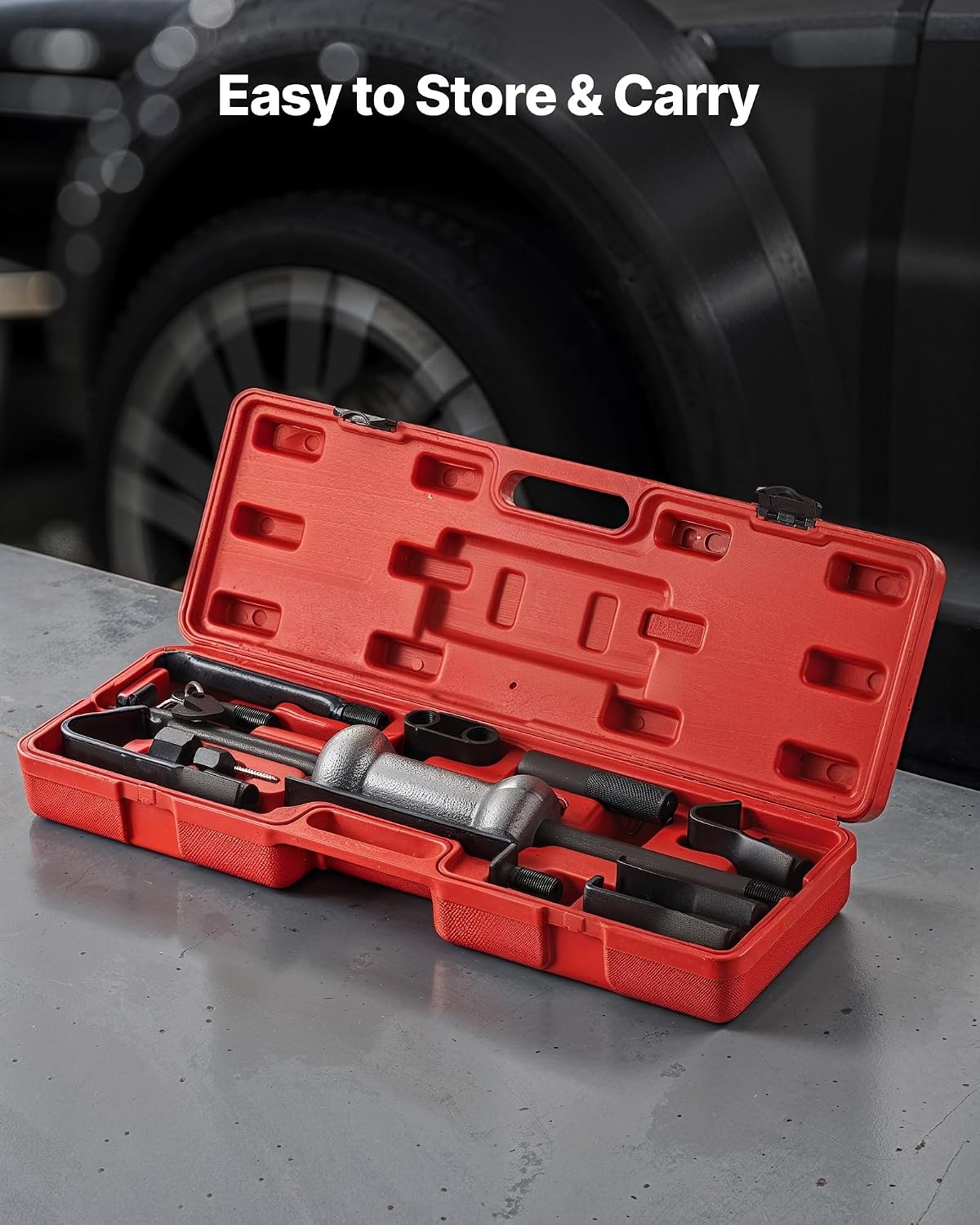 image:imageVEVOR Dent Puller Kit 13 lbs 14in1 Slide Hammer Dent Removal Kit HeavyDuty Auto Body Truck Repair Automotive Damage Remover Tool Repair Frame with Carrying Case Extension Rod NonSlip Handle10 lbs 13in1