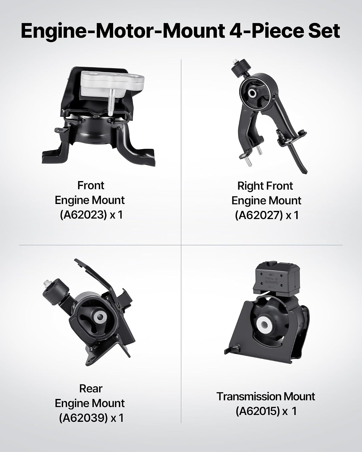 image:imageVEVOR Engine Motor Mounts Set of 4 Compatible with 20072011 Toyota Camry 24L L4 Replace OE A62009 A4207 A4211 A4274 Secure Support20032008 Toyota Corolla 18L