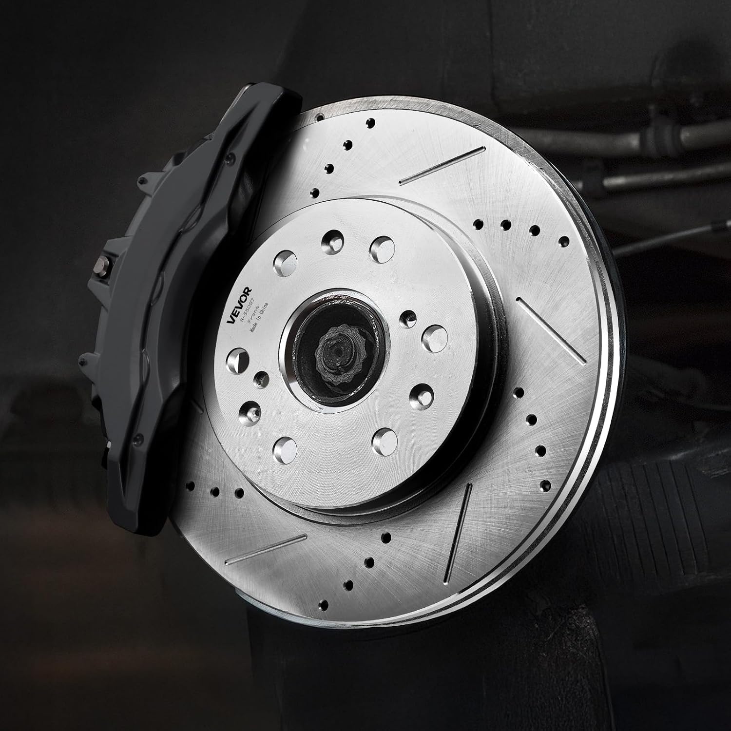image:imageVEVOR Front and Rear Brake Kit Compatible with 20072013 Acura MDX 20102013 Acura ZDX 20092014 Honda Pilot Drilled and Slotted Brake Rotors Ceramic Brake Pads Replacement Kit 13 in FrontS55097