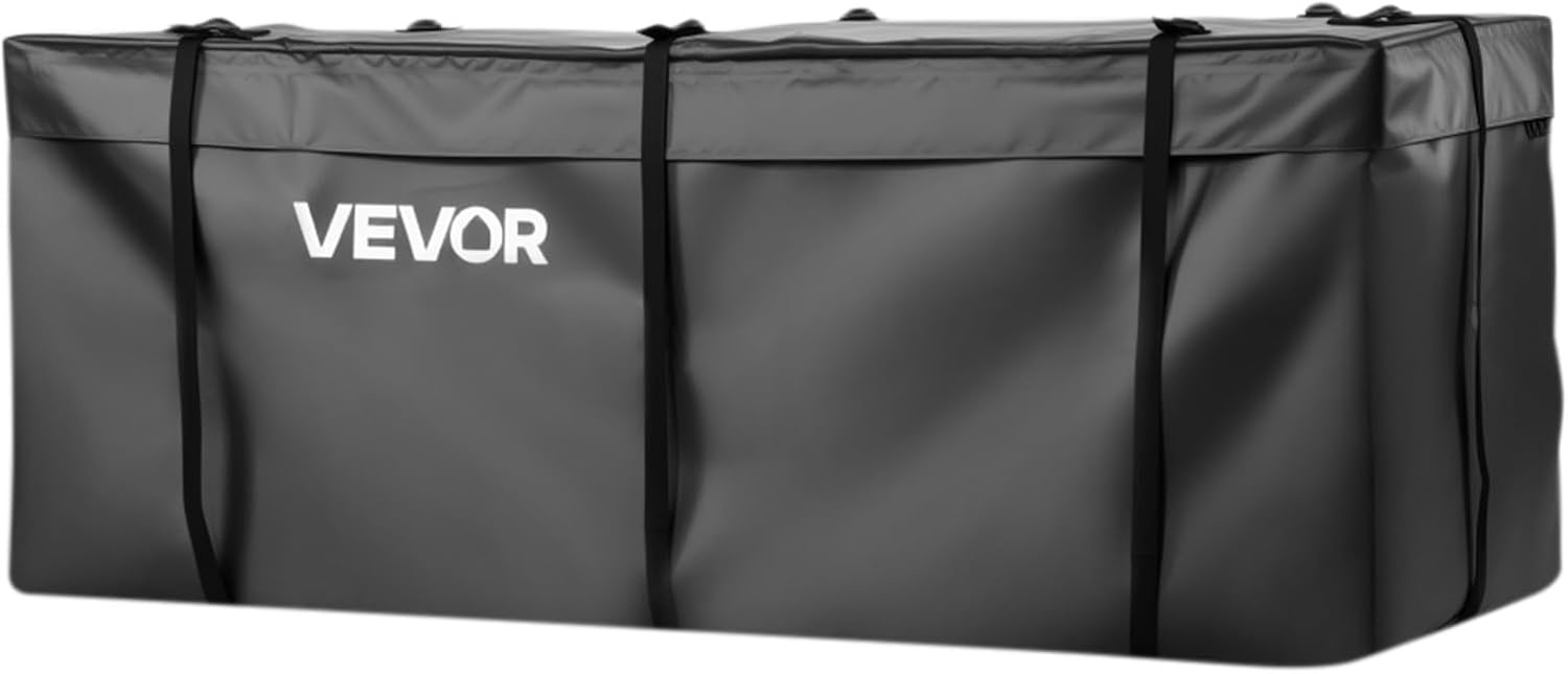 image:imageVEVOR Hitch Cargo Carrier Bag Waterproof 840D PVC 5984 x 2402 x 3063 in 25 Cubic Feet Heavy Duty Cargo Bag for Truck Bed Storage with Reinforced Straps Suitable for Car SUV Vans Hitch Basketwith Reinforced StrapsLockStorage Bag