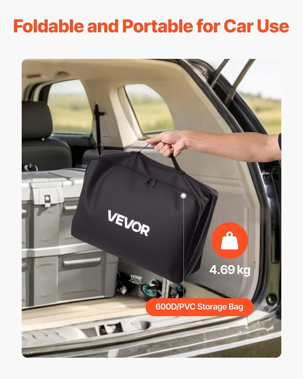 image:imageVEVOR Hitch Cargo Carrier Bag Waterproof 840D PVC 5984 x 2402 x 3063 in 25 Cubic Feet Heavy Duty Cargo Bag for Truck Bed Storage with Reinforced Straps Suitable for Car SUV Vans Hitch Basketwith Reinforced StrapsLockStorage Bag
