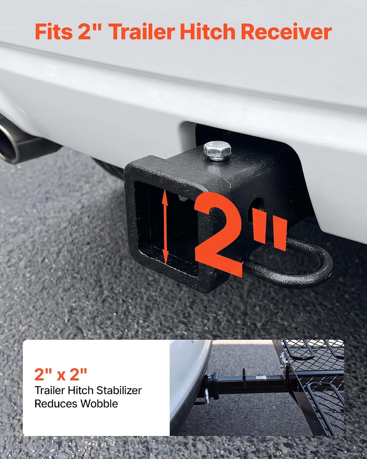 image:imageVEVOR Hitch Cargo Carrier with Bike Racks 62 x 20 x 3 Hitch Mount Cargo Carrier for 2 Mountain Bikes 500LBS Capacity HighStrength Steel Rear Luggage Basket Fits 2 Receiver for SUVs Pickups62 x 20 x 3 in